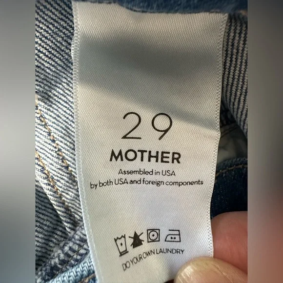 MOTHER The Swooner Roller Cropped Wide-Leg Jeans in Post No Bills Size 29 - Picture 11 of 16